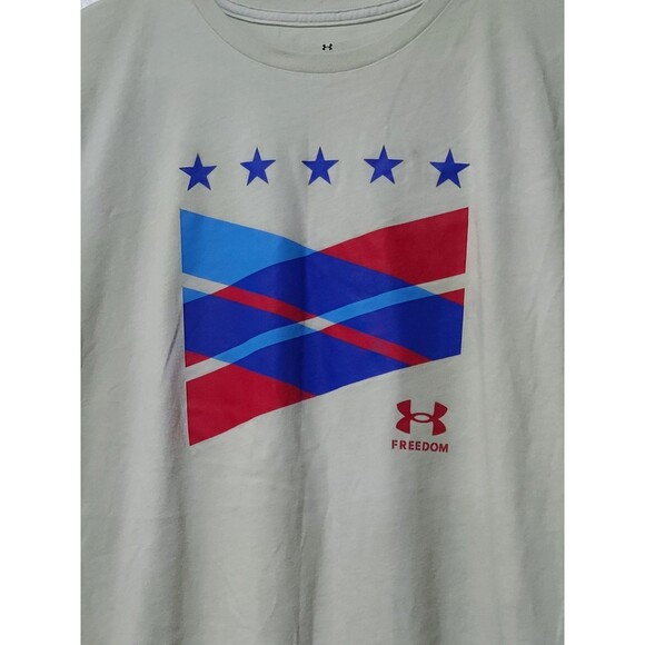 Under Armour Freedom Shirt Womens Large Green Short Sleeve Active Top T-shirt - Picture 2 of 5